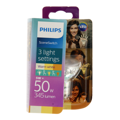 Philips LED scenesw 3 settings 50W Gu10